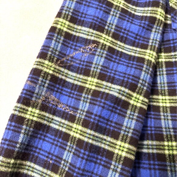 Vermont Flannel Co Large Blue Green Plaid Flannel Button Up Shirt - Picture 4 of 6